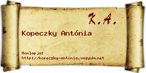 Kopeczky Antónia névjegykártya